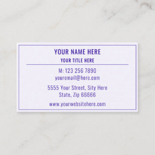Elegant Business Card Your Colours and Font