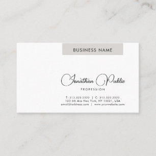 Elegant Business Cards Typed Name Simple