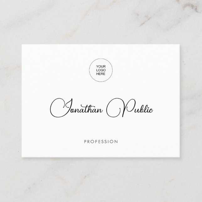 Elegant Business Cards Upload Own Company Logo (Front)