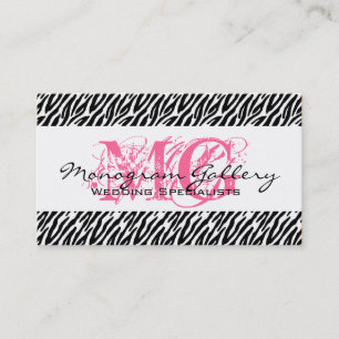 Elegant Business Cards Zebra Pink