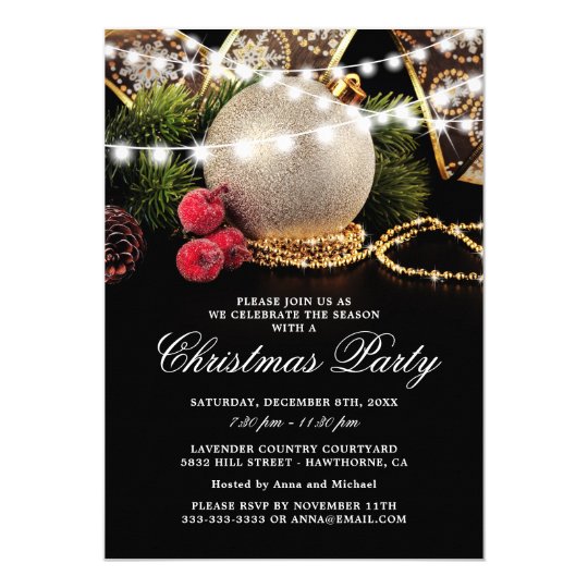 Elegant Business Christmas Holiday Party Invitation | Zazzle.co.uk