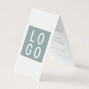 ELEGANT BUSINESS COMPANY LOGO GREEN FOLDED TENT CARD