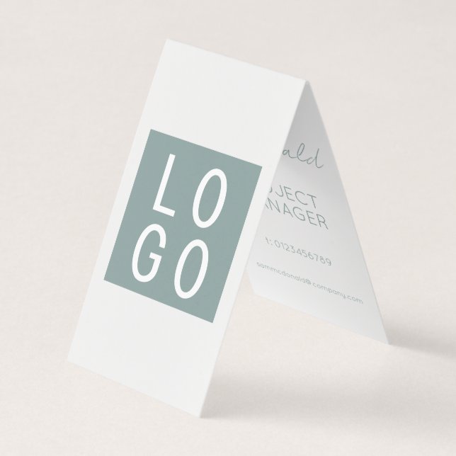 ELEGANT BUSINESS COMPANY LOGO GREEN FOLDED TENT CARD (Front)