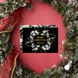 Elegant Business Company Logo Luxury Real Gold  Foil Holiday Card