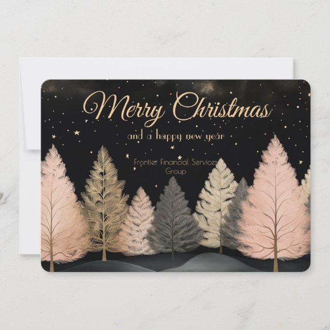 Elegant Business Corporate Christmas Holiday Card (Front)