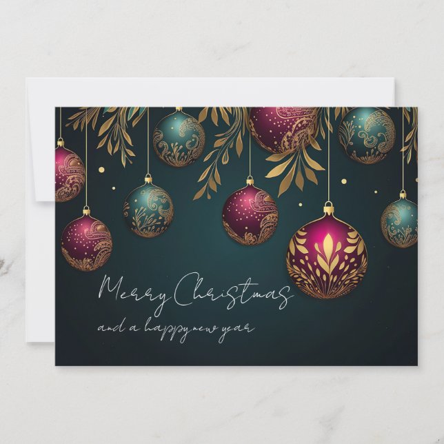 Elegant Business Corporate Christmas Holiday Card (Front)
