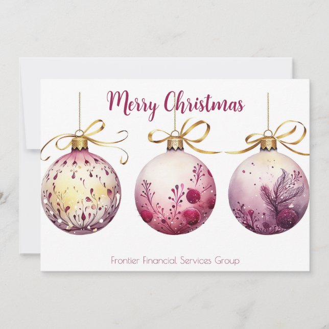 Elegant Business Corporate Christmas Holiday Card (Front)