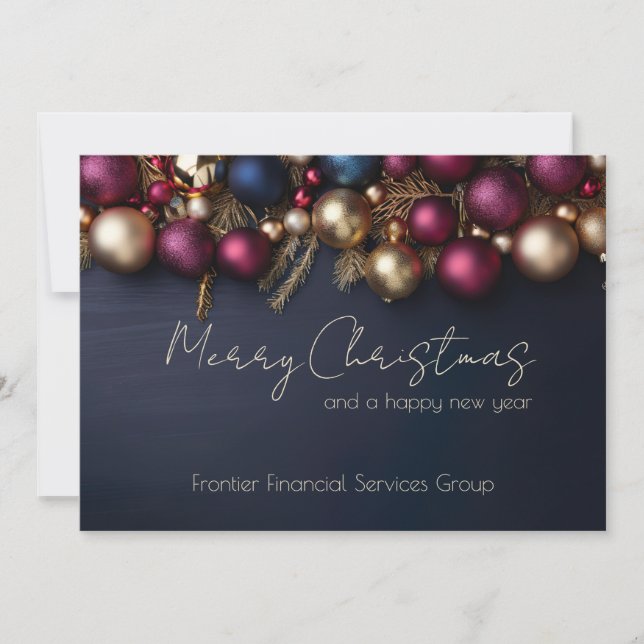 Elegant Business Corporate Christmas Holiday Card (Front)