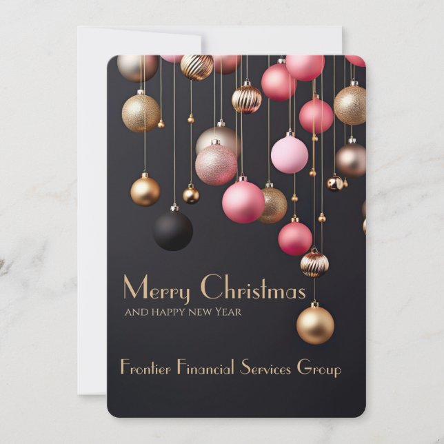 Elegant Business Corporate Christmas Holiday Card (Front)