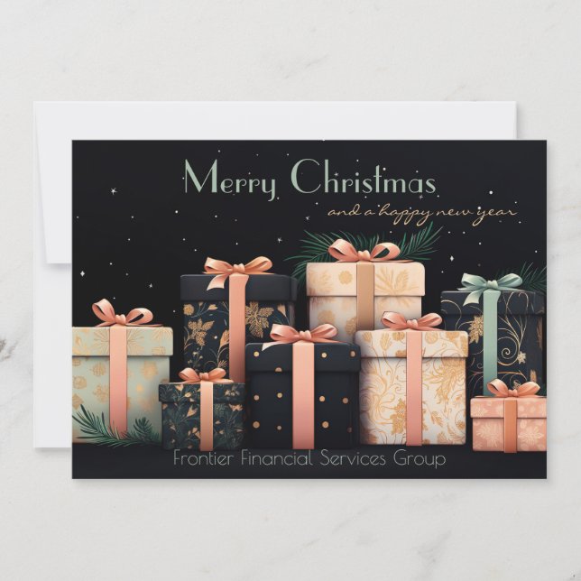 Elegant Business Corporate Christmas Holiday Card (Front)
