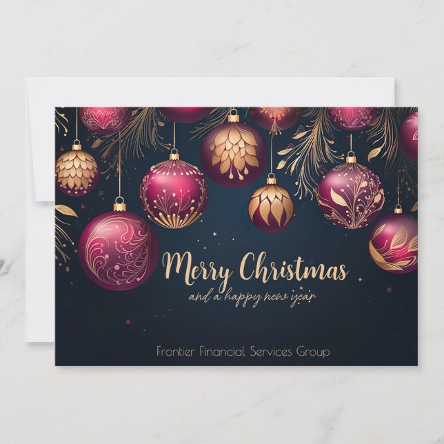 Elegant Business Corporate Christmas Holiday Card (Front)