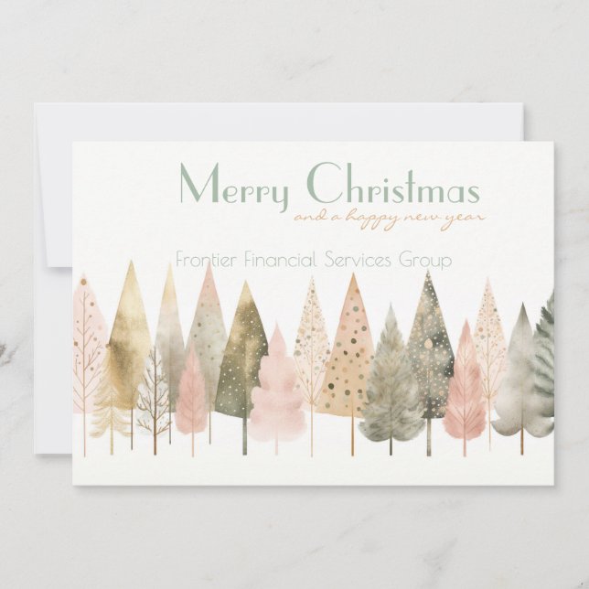 Elegant Business Corporate Christmas Holiday Card (Front)