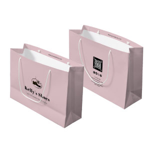 Elegant Business Custom Logo QR Code Shopping Large Gift Bag