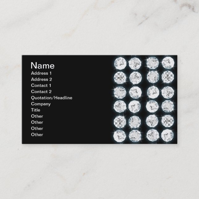 Elegant Business Faux Diamonds Card (Front)
