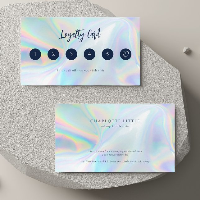 Elegant Business Iridescent Customer Loyalty Card (Holographic Business Customers Loyalty Card)