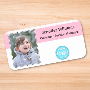 Elegant Business Logo Corporate Employee ID Photo Name Tag