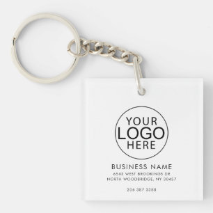 Elegant Business Logo Corporate QR Code Custom Key Ring