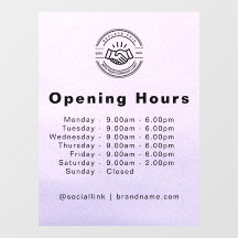 Elegant Business Logo & Opening Hours Light Blue 