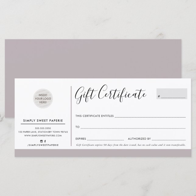 ELEGANT BUSINESS modern chic logo soft grey (Front/Back)