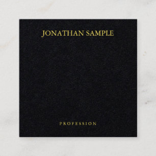 Elegant Business Modern Minimalist Premium Black Square Business Card