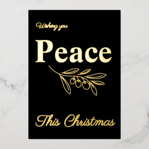 Elegant Business Peace This Christmas Gold Foil Holiday Card