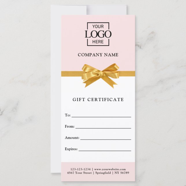 Elegant Business Personalized Gift Certificate (Front)