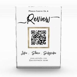 Elegant Business Review QR Code Photo Block