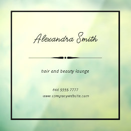 Elegant Business Salon Name Frame Black  Window Cling