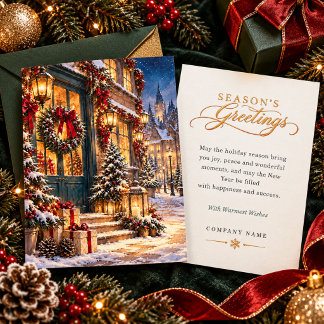 Elegant Business Season’s Greetings Winter Holiday Card