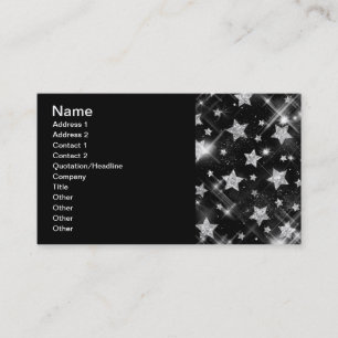 Elegant Business Silver Glitter Stars Card