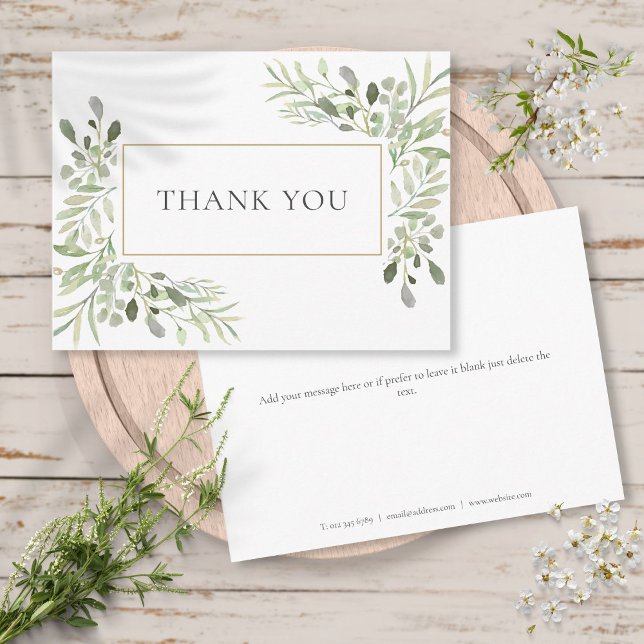 Elegant Business Thank You Botanical Greenery Postcard (Elegant Business Thank You Botanical Greenery Postcard)