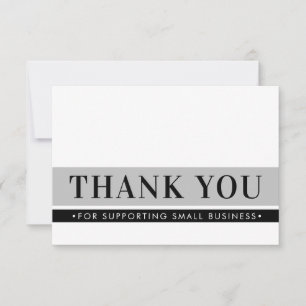 ELEGANT BUSINESS THANK YOU order insert grey black Card