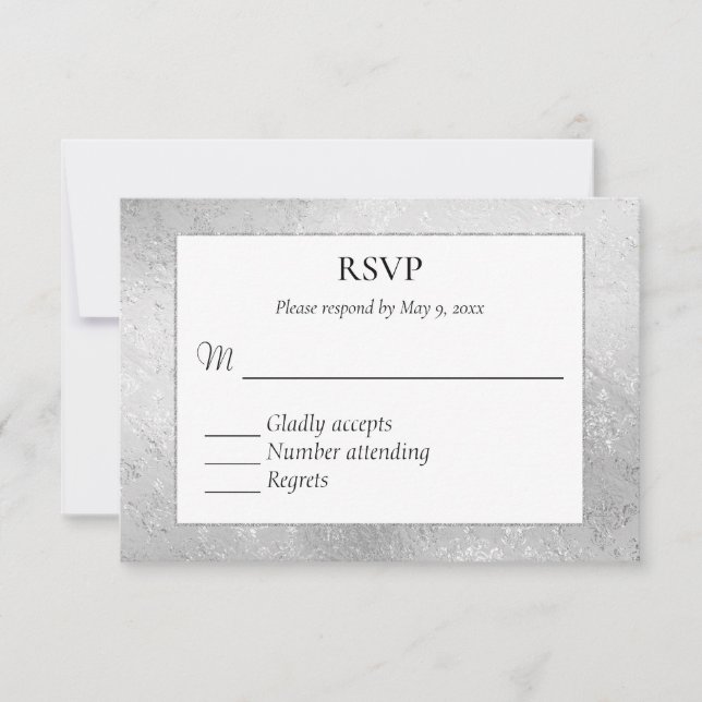 Elegant but simple gay Wedding Rsvp (Front)