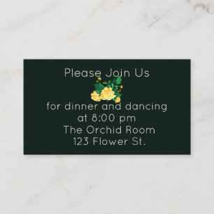 Elegant Butter Yellow Camellia Reception Enclosure Card
