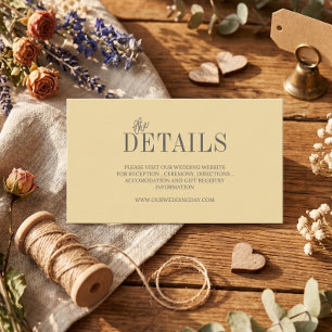 Elegant Butter Yellow Minimalist Wedding Enclosure Card