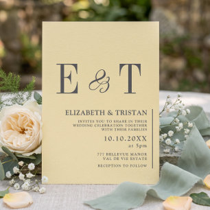 Elegant Butter Yellow Minimalist Wedding Invitation