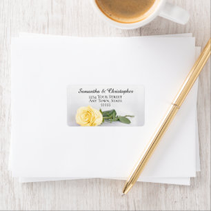 Elegant Butter Yellow Rose Wedding Address Label