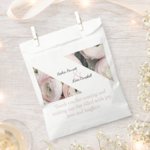 elegant buttercup blush pink floral favour bags