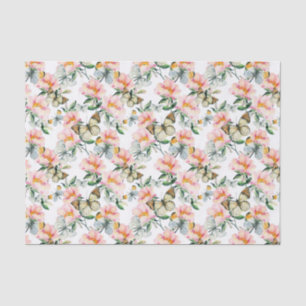 elegant butterflies and flowers tiled  tissue paper