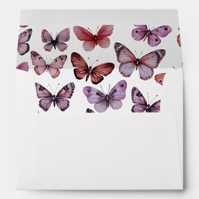 Elegant Butterflies Baby Bridal Shower CUSTOM Envelope (Back (Bottom))