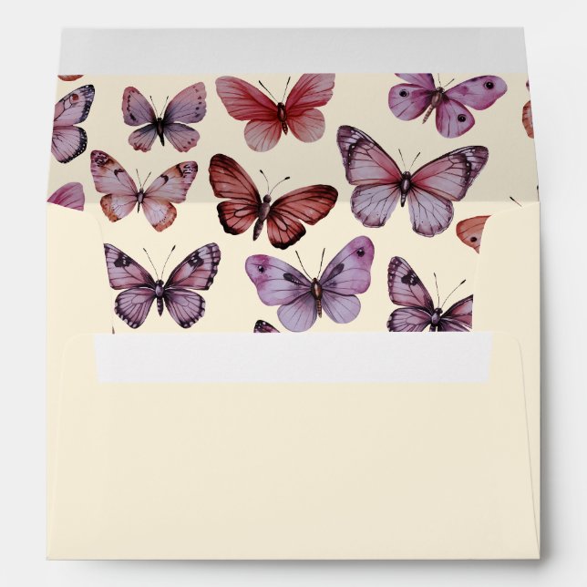 Elegant Butterflies Baby Bridal Shower CUSTOM Envelope (Back (Bottom))
