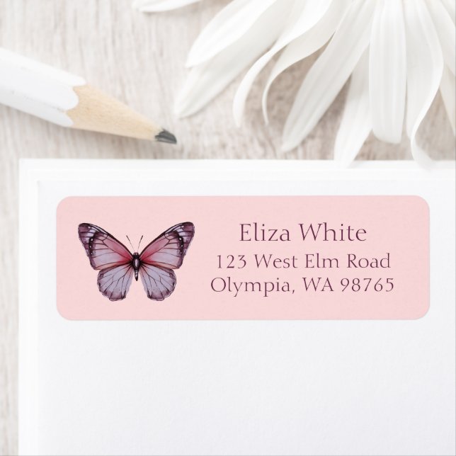 Elegant Butterflies Bridal Shower Address CUSTOM (Insitu)