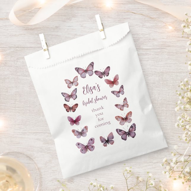 Elegant Butterflies Bridal Shower Arch CUSTOM Favour Bags (Clipped)