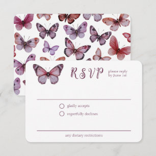 Elegant Butterflies Bridal Shower CUSTOM RSVP Enclosure Card