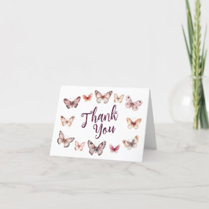 Elegant Butterflies Bridal Shower CUSTOM Thank You Card
