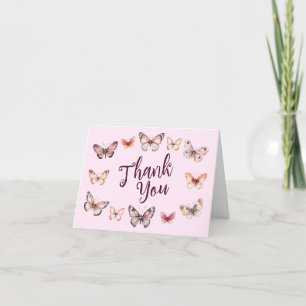Elegant Butterflies Bridal Shower CUSTOM Thank You Card