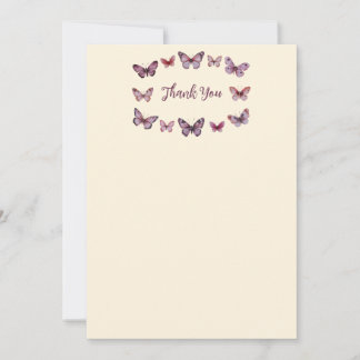 Elegant Butterflies Bridal Shower CUSTOM Thank You Card