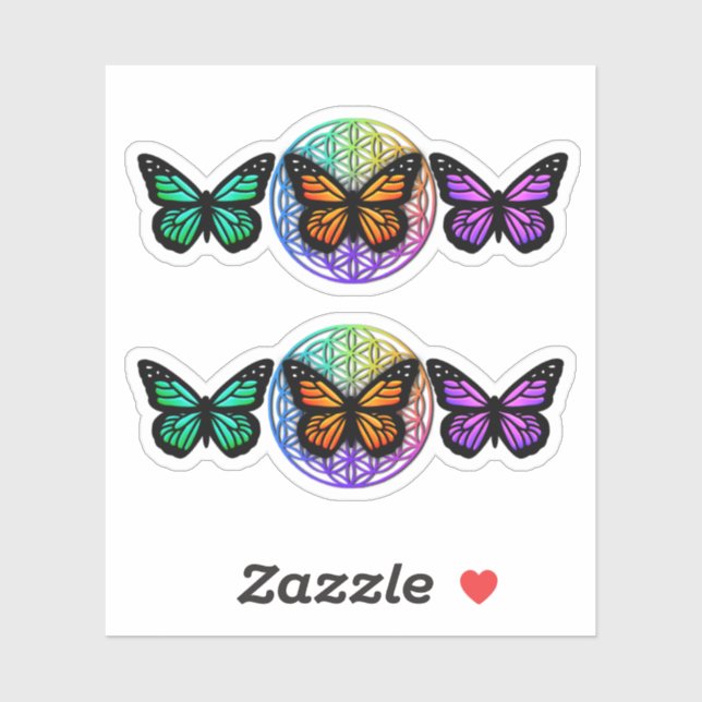 Elegant butterflies colourful flower of life  (Sheet)