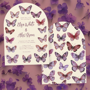 Elegant Butterflies CUSTOM Arch Wedding Invitation