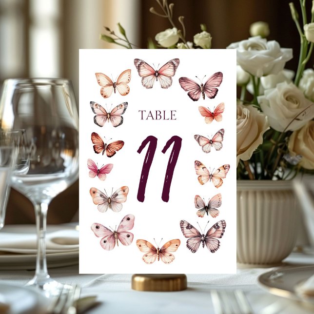 Elegant Butterflies CUSTOM Wedding Table Number (Elegant Butterflies CUSTOM Wedding Table Number
)
